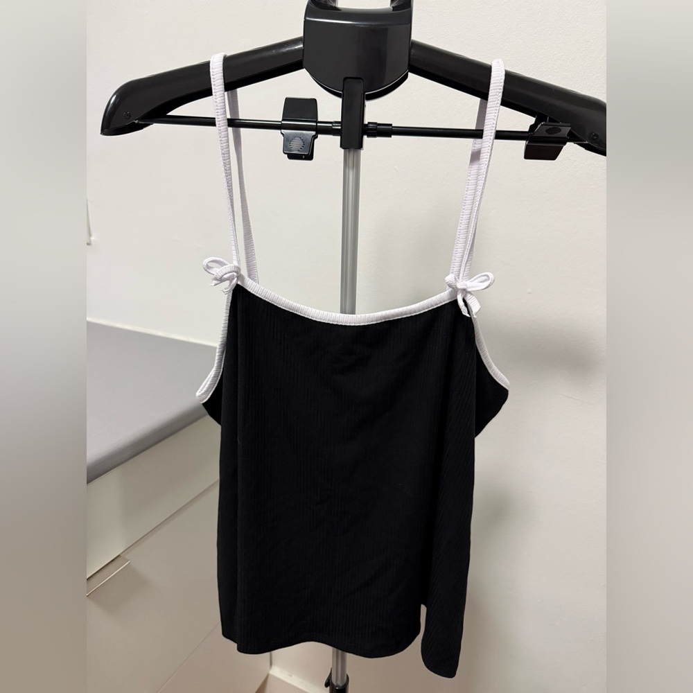 Ivy Rose Black Contrast Trim Cami Tank – Tie Straps – Wome’s Size 2X – NWT